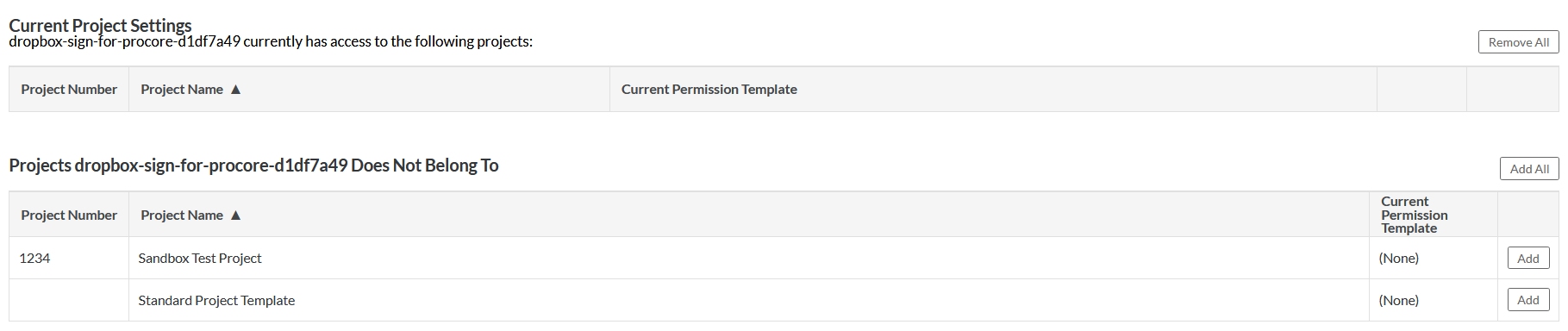 Add user to projects