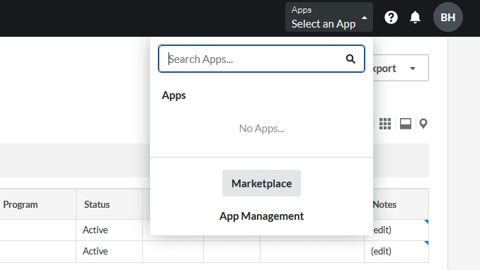 Select an app