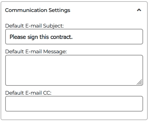 Communication settings