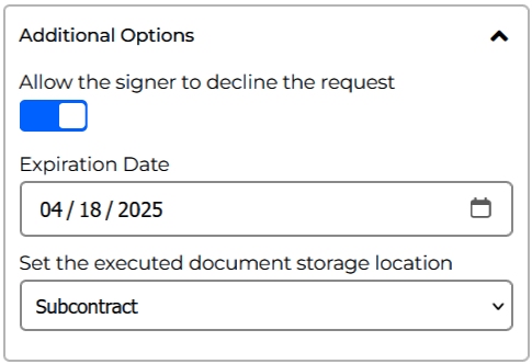 Additional options