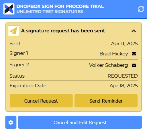 View signature status