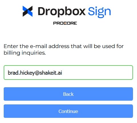 Enter billing e-mail